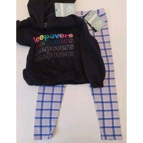 Chaser 2 Pc Lot NWT Elastic Waist Soft Leggings Hooded Cropped Sweatshirt Sz 6 - Picture 12 of 12